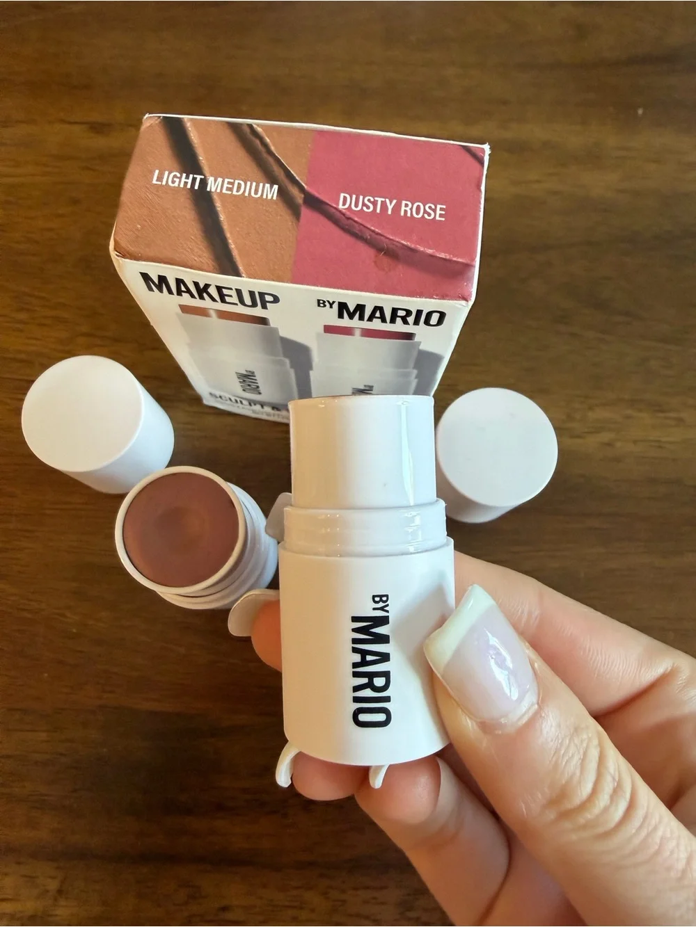 Makeup By Mario Sculpt & Pop On-The-Go Stick Duo — Brown & Pink